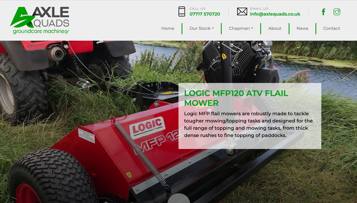 The Axle Quads website home page