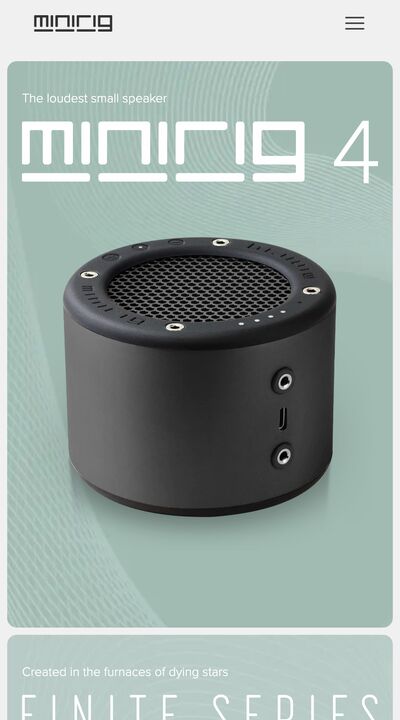 The Minirigs online shop on a phone