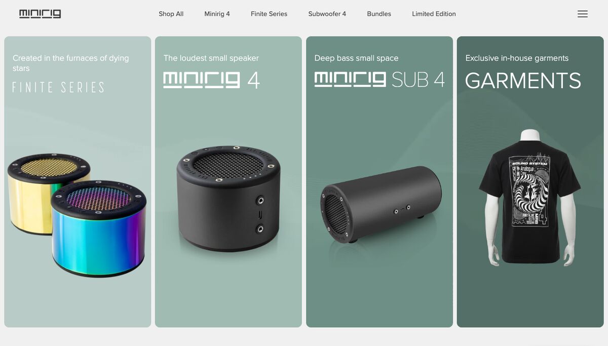 The Minirigs online shop home page